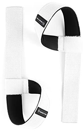 Gradient Fitness Weight Lifting Wrist Straps (2 Pack) | Soft Neoprene Padded 20” Straps. Reduces Injury Risk for Weightlifting, Bodybuilding, Powerlifting, Strength Training, and Deadlifts (White)