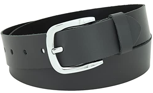 Vascavi Ledergürtel, 4 cm breit, Echtes Leder, Unisex Gürtel für Damen und Herren, MADE IN GERMANY, AM516-SL-Grau-90