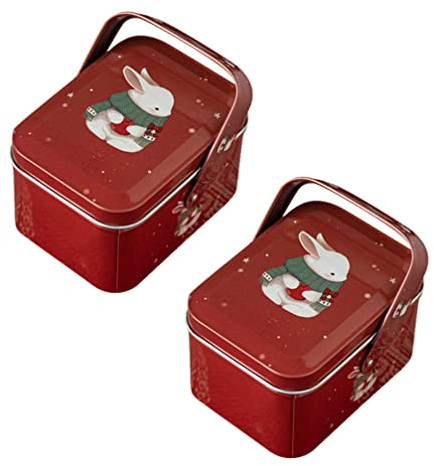 Toyvian 2 Stücke Boxen Handtasche Blechdose Praline Halter Für Partygeschenke Aufbewahrungsbox Für Süßigkeiten Zu Ostern Hase Vorratsdose Strumpffüller Rot Blechbüchse Lagerregal Weißblech