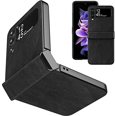 Cresee Custodia per Samsung Galaxy Z Flip 3 5G, con cerniera per fotocamera, custodia protettiva per Galaxy Z Flip3 2021, colore: nero