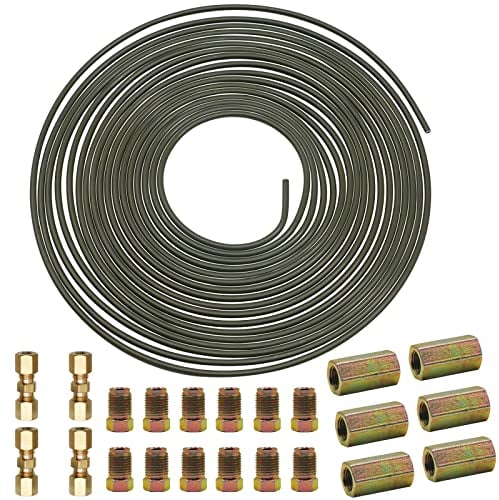Cable de freno de 5 m, juego de 3/16 pulgadas (4,75 mm de diámetro) con conector de línea de freno M10, accesorios y conectores de tubo de freno de repuesto para coche, DIN cobre, surtido para