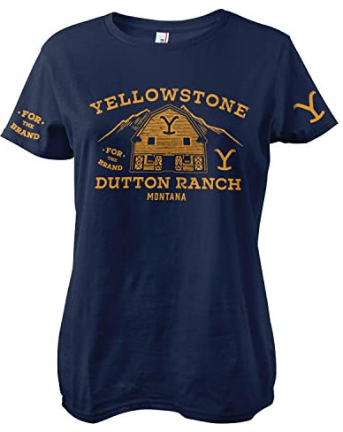 Yellowstone Officiellement sous Licence Barn Femme T-Shirt (Marine Bleu), Grand