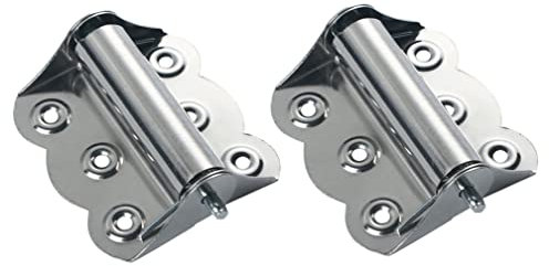 2 Stück Edelstahl Fliegengitter-Türscharniere Hardware federbelastetes Scharnier, Silber