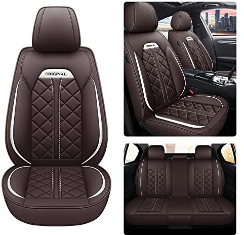 Autositzbezug Für s25, Komplettset 5 Sitze Allwettereinsatz Auto Ledersitzbezug, Standard - Braun