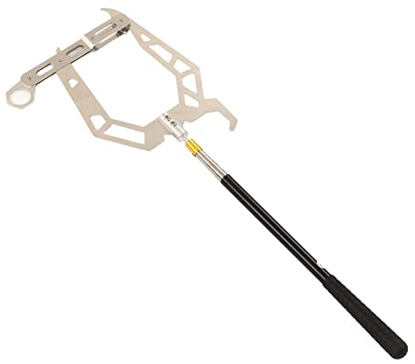 Natudeco Bootshaken-Einfädler, Bootshaken Zum Andocken, Verlängerungsstangenhaken, Metall-Teleskop-Bootsstange, Schiffsparkwerkzeug Zum Andocken