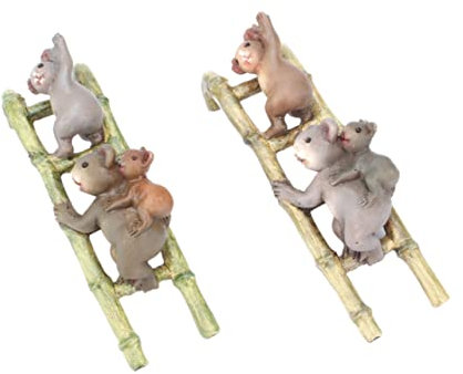 Beavorty 2stücke Teiliges Kletter-Koala-deko Umweltfreundlichem Harz Kreative Gartenfigur Für Pflanzen Topf Außendeko Für Blumen Bonsai Und Gartenszenerien