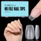 TOMICCA Short Coffin No File Nail Tips- Soft Gel Full Cover 360PCS Matte Clear False Acrylic Nail Gel Tips Kit for Soak Off Nail Extensions Kit, 15 Sizes