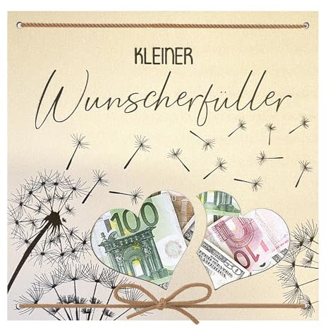 Hochzeitskarte Geldgeschenk, Xerteam Hochzeitsgeschenke Geld, Hochzeit Geschenkpapier Karte, Hochzeitsgeschenke für Brautpaar, Geldgeschenk Hochzeit (Herzförmige Löwenzahn-Dekoration)