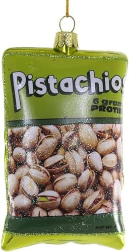 The Bridge Collection Sachet de pistaches ornementales – Maison pour les vacances – Décorations de sapin de Noël – Sac de noix pour collations – Pistaches Snack Time