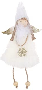 Ornamente Weihnachtsbaum Anhänger Geschenke Weihnachten Weihnachtsschmuck Ornamente Puppe Anhänger Engel Dekoration & Aufhänger Windspiele Für Draußen Solar Schrank Aufhängung (White, One Size)