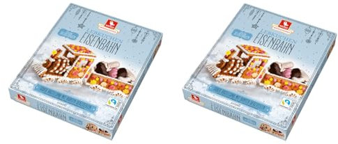 Weiss Lebkuchen Eisenbahn mit essbaren Dekorteilen 1,035 kg x 2