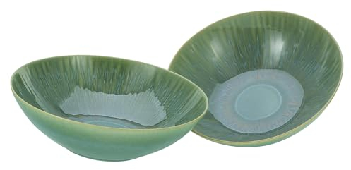 CreaTable, 33085, Serie Sea Breeze, 2-teiliges Geschirrset, Schüssel Set aus Steinzeug, spülmaschinen- und mikrowellengeeignet, Made in Europe