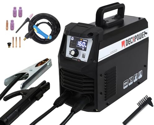 Decapower ECOARC - Saldatrice ad arco 160A, inverter MMA saldatore elettrico Saldatura portatile con schermo per uso familiare (PACK 2)