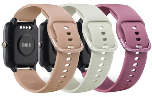 TUCOMO 3 Pack Armband Kompatibel mit 19mm Veryfitpro ID205L ID205S ID205G ID215G ID216 SW020 SW023 WF021 WF025, Weiches Silikon Sport Ersatzband für Uwatch3 Ufit GT Herren Damen