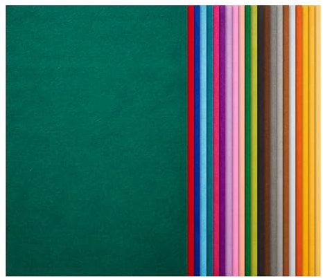 VBS Bastelfilz Sortiment 20x30cm 44 Stück Stark Qualität Robust Weich Filz zum Basteln DIY Filzblätter Filzplatte Filzbögen Filzstoff Vliesstoff