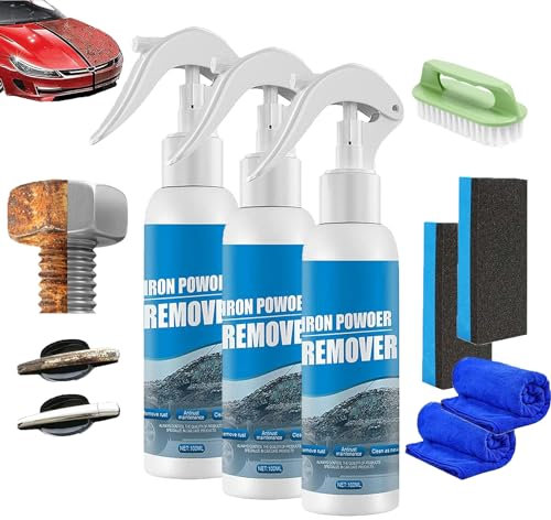 Multi Purpose Rust Remover Spray, Ouhoe Iron Powder Remover, Ouhoe Rust Removal Spray, Rustout Instant Remover Spray, Iron Out Rust Stain Remover, Car Rust Removal Spray (100ml, 3pcs)
