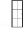 Vente-unique-Puerta reversible de aluminio y vidrio templado - Alt. 204 x Ancho 73 cm - Negra - SEROTO