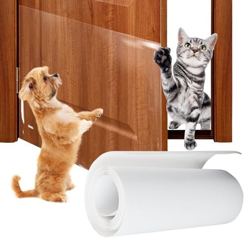 Door Protector from Dog Scratching Trimmable Cat Scratch Furniture Protector No Residue Anti Scratch Furniture Protector Transparent Window Sill Protector for Furniture Door Frame (8 * 118 in)