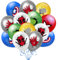 30 Stück Superhelden-Geburtstagsparty-Ballons, Dekoration, 30,5 cm, Latex-Luftballons, rot, blau, schwarz, für Kinder, Jungen, Motto-Party, Partyzubehör