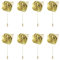 QUARKZMAN 8 Stück Herren Ansteckblumen Rosen Anstecknadeln 2x3.5 für Hochzeit, Jubiläum, formelles Abendessen, Partyanzug Dekoration Gold