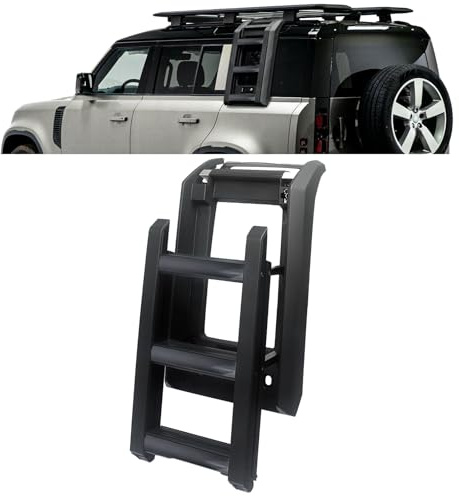 Dachleiter Seitenleiter Schwarz Glanz für Land Rover Defender 90 110 ab 19