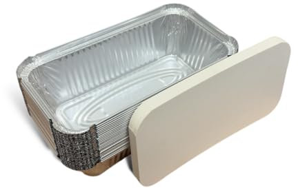 100 x Aluminium Foil Food Containers and Lids Size 6a Trays Large Storage Takeaways