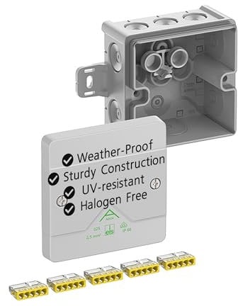 Spelsberg Abox 025 AB-2,5² – Professionelle IP66-Abzweigdose mit 5 schraubenlosen 5-adrigen Klemmen – VDE zertifiziert, externe Befestigungspunkte für Industrie & Außenbereich (Grau)