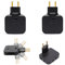 BIORYC ® Lot de 2 prises plates noires 3 prises pivotantes à 180° pour meubles