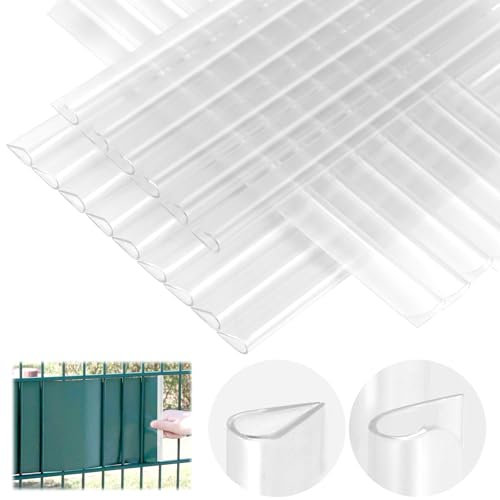 70 Stück Befestigungsclips PVC Sichtschutz Befestigung Klemmschienen für Sichtschutzstreifen Doppelstabmattenzaun Stabmattenzaun für Befestigungsclips Gartentor Balkon Fences Film (Transparent)