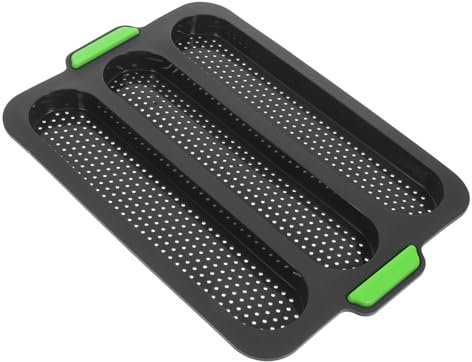 Cabilock Baguette Mold Baking Pan Dish Bread Maker Pans Loaf Pan Bread for Sourdough Bread Oven Bread Machine Trio Backing Pan for Brad Baking Bread Bakeware Dark Grey