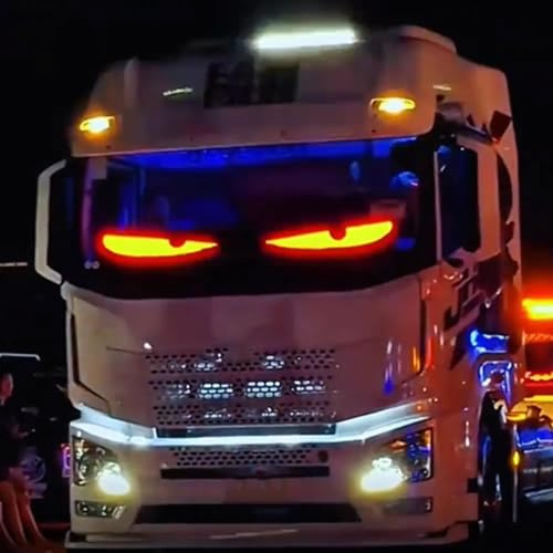 LED Augen Teufelsaugen-Lichter für Autos, Devil Eyes Licht für LKW, Colorful Devil Eye Lamp Soft Screen for Car Window, Programmierbares Flex-Auto-Display (37,4 * 9,2 cm)