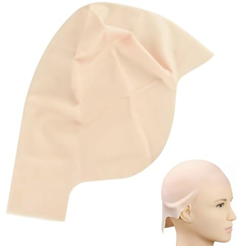 Perückenkappe Latex, Glatze aus Latex, Glatzkappe Latex, Glatzenmütze Kopfbedeckung Latex, Bald Cap PerüCke, für Make-up Erwachsene, Teenager, Latex, Perückenkappe, Glatzenkopf (Einheitsgröße)