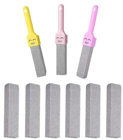 6 Bimsstein Toilettenreiniger, Austauschbar Bimsstein Toilette mit 3 Griff, Cleaning Block WC, Urinsteinentferner Extra Stark Putzstein, zur Reinigung von Toiletten, Küchen, Spülbecken
