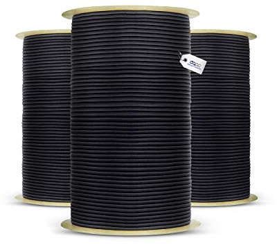 DQ-PP Corde en caoutchouc noir, 5 mm, 100 m, cordon élastique pour bâche, tendeur en caoutchouc