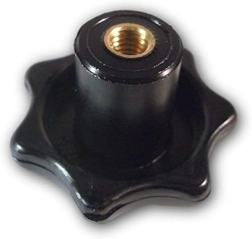 1x Sterngriffmutter mit Messing-Gewindebuchse - Sterngriff Rändelmutter mit Innengewinde (80 mm / M12)