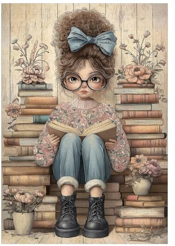 Ulord 300 Teile Puzzle für Erwachsene Mädchen Lesen Bücher Puzzles 38x26 cm | Puzzle für Erwachsene und Kinder Heimdekoration Geburtstagsparty Geschenk Spielzeug