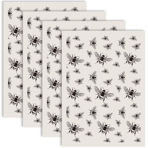 PRESSINART 4 Stück Keramik Transferpapier Designs Unterglasur Transfers Blau Tierwelt Muster Waterslide Porzellan Bögen Für Töpferwaren Ton Emaille Dekoration DIY Keramikbedarf 21 x 15 Zoll