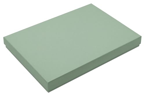 1x DIN A4 - Hochwertige Geschenk- und Aufbewahrungsbox - 30,2 x 21,3 x 2,1 cm - Eukalyptus - stabiler 650 g/m² Karton