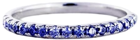 Ewigkeitsring aus 925 Sterling Silber mit natürlichem blauem Tansanit | versilberter Ring mit Diamant Pavé | WW_DHR_0262