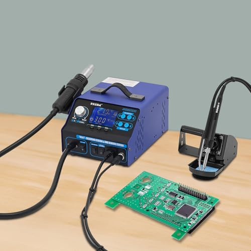 4-in-1 Heißluft Lötstation mit Lötkolben, Entlötpistole & Heißluftpistole, Profi Entlötstation für Elektronik, DIY-Projekte, Reparaturen mit Temperaturstabilisierungsfunktion