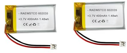 RAEWSTCO 2 Stück 602035 400mAh Lithium-Batterie Akku für Feuchtigkeitscreme, Make-up-Etui