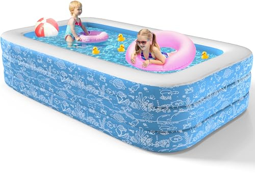CACSPS Piscina Gonfiabile, 160 x 102 x 51 cm, Grande Piscina Gonfiabile per Bambini e Adulti, Piscina Familiare Durevole per il Tempo Libero, Piscina per Bambini per Giardino, Cortile o Interno