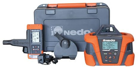 Nedo PRIMUS 3 H2N Neigungslaser mit COMMANDER 3 – Rotationslaser mit Zweiachs-Neigung ±15%, AutoTarget & FindX, vollautomatischer Baulaser, Laserklasse 2