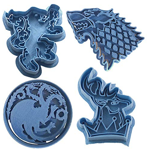 Cuticuter Juego De Tronos Pack4 Piezas Cortador de Galletas, Plástico, Azul