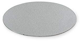 DECORA Thin Cake Board Silver Ø 18 CM H 3 MM 7' Tabla Fina para Tartas, Cartón, Plateado, 18 x 18 x 0.3 cm
