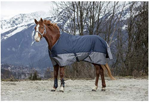 Equi-Theme/Equit'M Tyrex 600 D Pferdedecke, Unisex, 400910, Marineblau/grau, 5 ft/3-Inch/160 cm