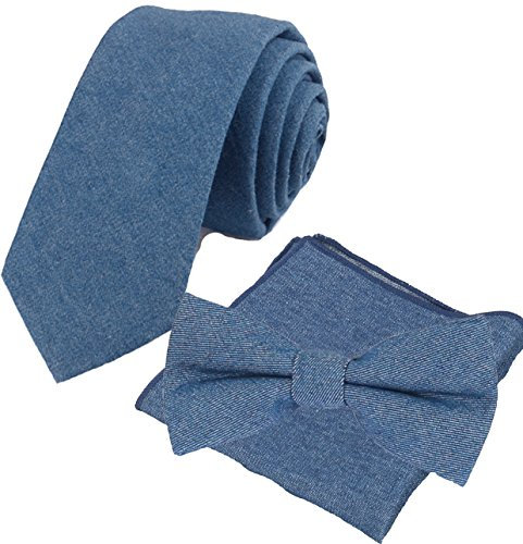 Flairs New York Set mit Krawatte, Fliege und Einstecktuch, Blau Mid Wash [Denim], Bow Tie & Pocket Square