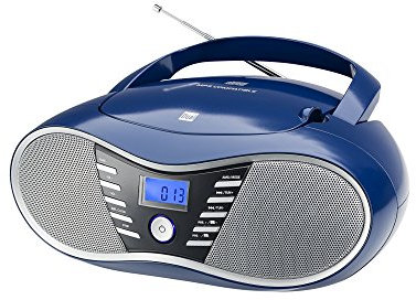 Dual P 60 BT Portable Boombox (UKW-Radio, CD-Player, Bluetooth für Audiostreaming, USB-Anschluss) Blau