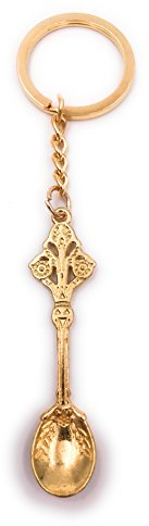 H-Customs Löffel Antik Schlüsselanhänger Anhänger Golden aus Metall