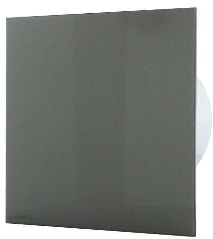 MKK - 18434-005 - Badlüfter Wohnraumlüfter Ventilator Wandlüfter Front wechselbar Ø 100 mm Ø 125 mm Nachlauf mit Einschaltverzögerung Ø 100 mm KUNSTSTOFF - grau